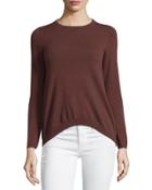 Long-sleeve Arched-hem