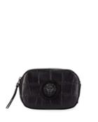 Croc-embossed Leather Belt Bag