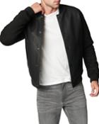 Men's Faux Leather & Suede Bomber Jacket