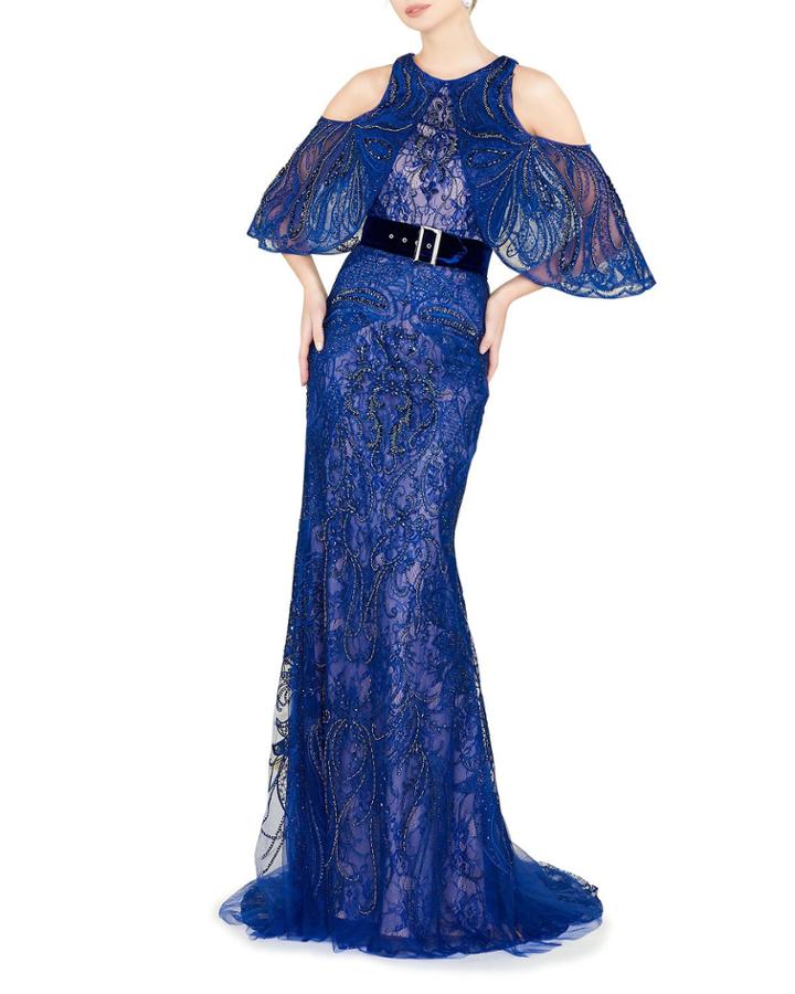 Cold-shoulder Butterfly-sleeve