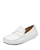 Steamer Lane Leather Driver, White