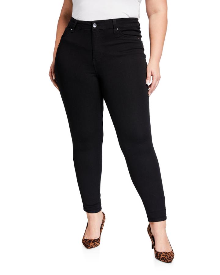 Plus Size 5-pocket Skinny Ankle Jeans