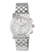 Sport Sail Stainless Steel Chronograph Watch With Diamonds