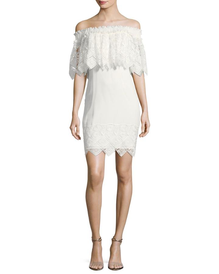 Off-the-shoulder Lace Cocktail Dress