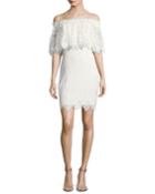 Off-the-shoulder Lace Cocktail Dress