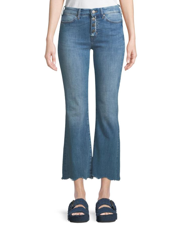 Lou Button-fly Flared-leg Ankle Jeans