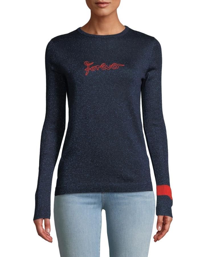 Forever Embroidered Metallic Pullover