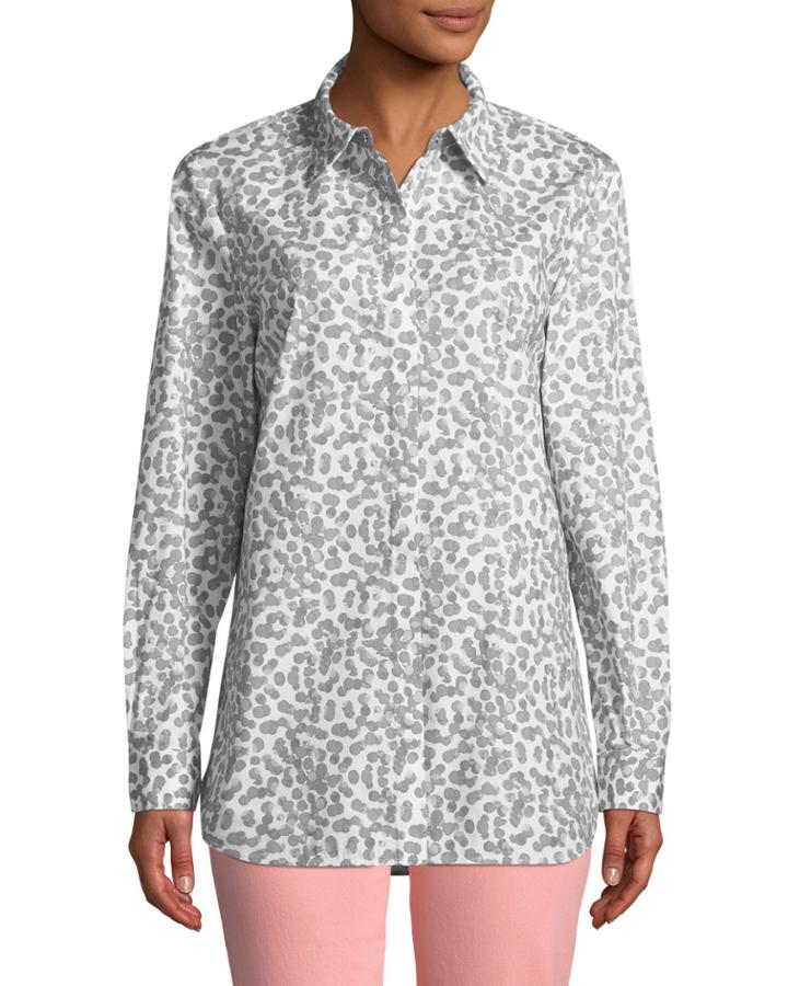 Brody Button-down Polka-dot Blouse