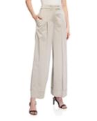 Over-pleated Wide-leg Pants