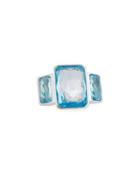 Rock Candy 3-stone Cocktail Ring In Blue Topaz,