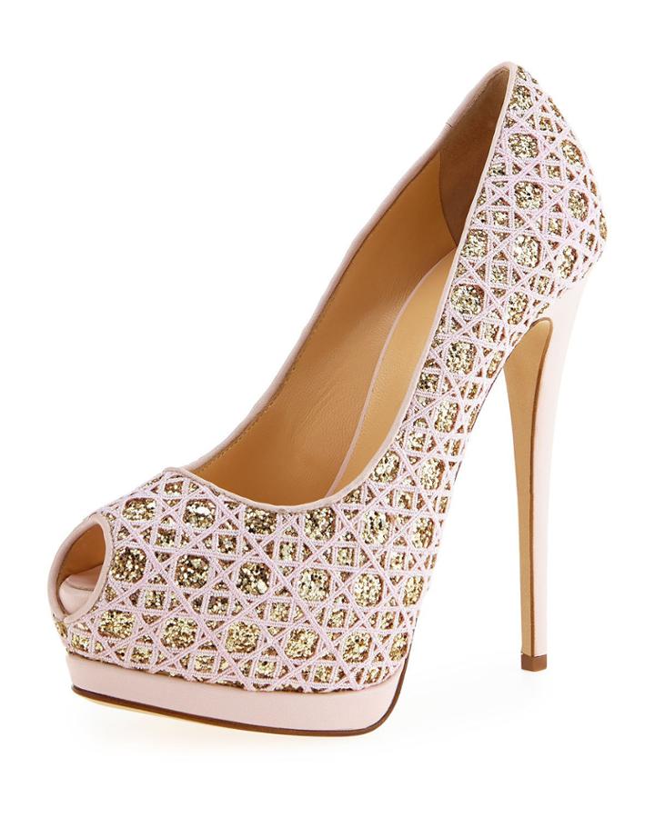Sharon Glitter Platform Pums