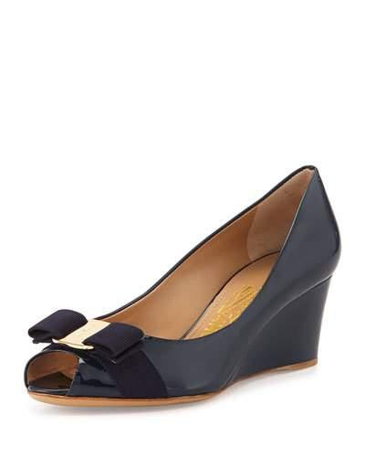 Sissi Vara Mid-wedge Pump, Oxford Blue