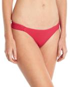 Ruched-sides Classic Swim Bottom, Raspberry