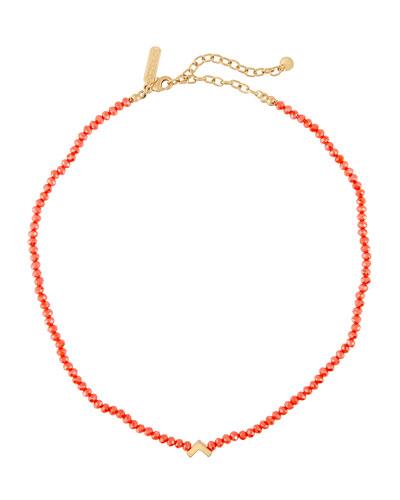 Crystal & Charm Choker, Orange