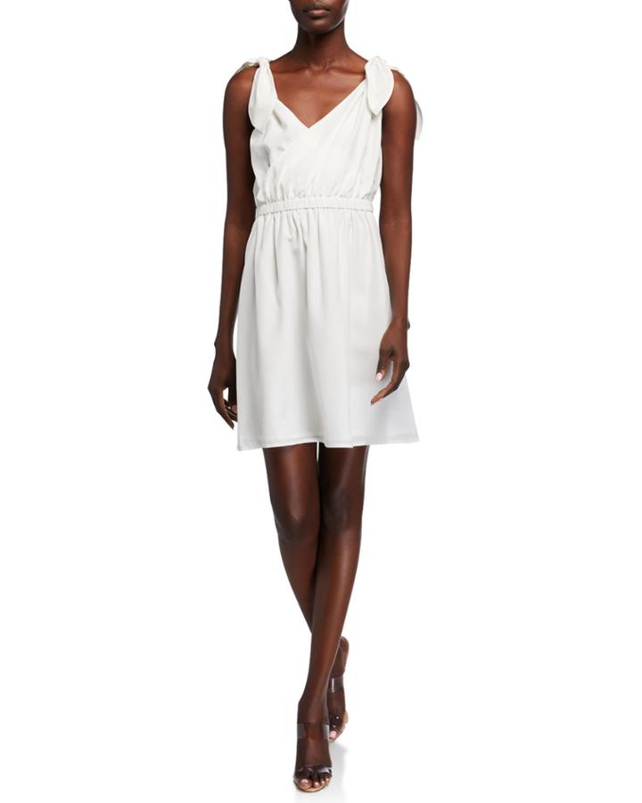 Faux-wrap Tie-shoulder