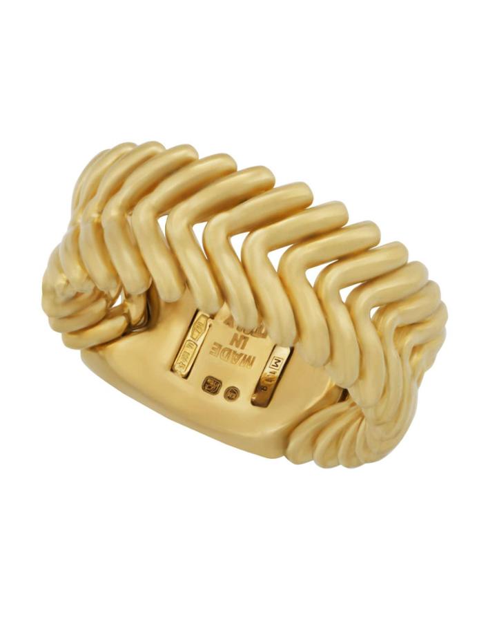 18k Yellow Gold Herringbone Ring,