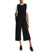 Petite Cropped Ponte Tank Jumpsuit