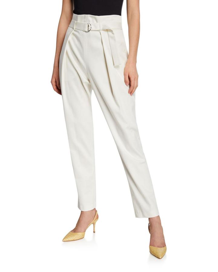 Pleated Ankle Pants W/