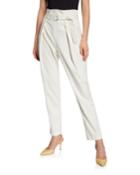 Pleated Ankle Pants W/