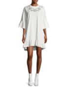 Embellished Loose Ruffle Dress