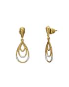 Delicate Geo Pave 22k Diamond Pear-hoop Drop Earrings