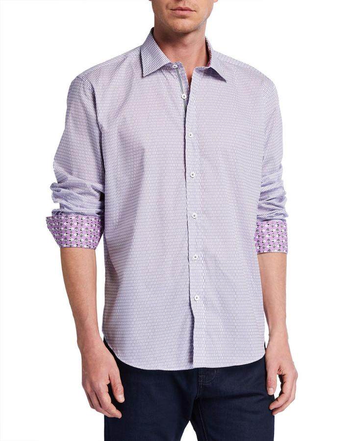 Men's Abstract-print Button Down