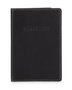 Boxed Leather Passport Holder, Black Harness