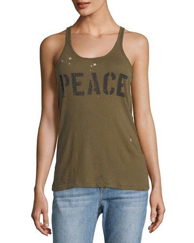 Peace Graphic Distressed Tank