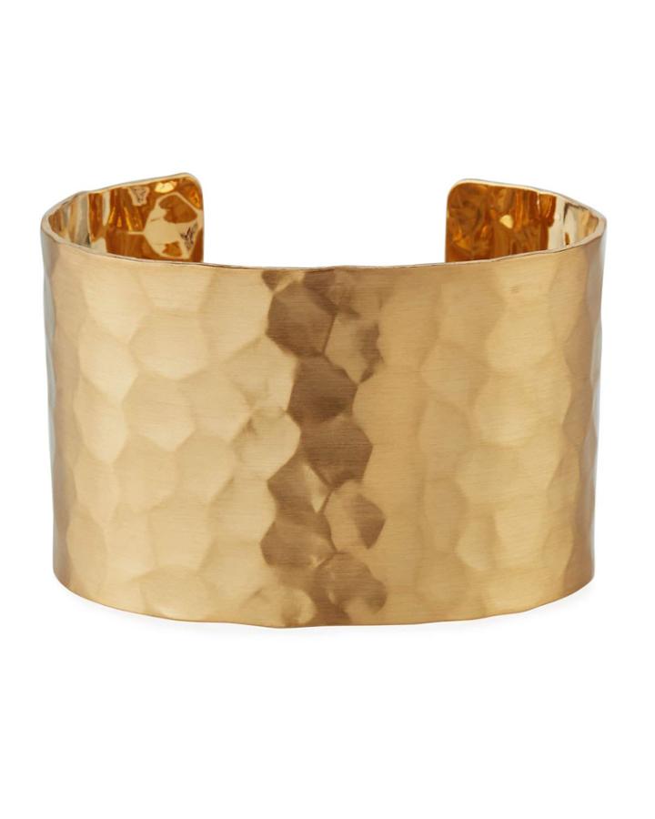 Hammered Wide Cuff Bracelet