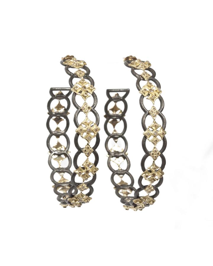 Armenta Old World Open Circle-link Maltese Cross Hoop Earrings, Women's,