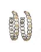 Armenta Old World Open Circle-link Maltese Cross Hoop Earrings, Women's,