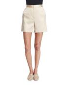 Shors High-waist Slim-leg Shorts, Alabaster