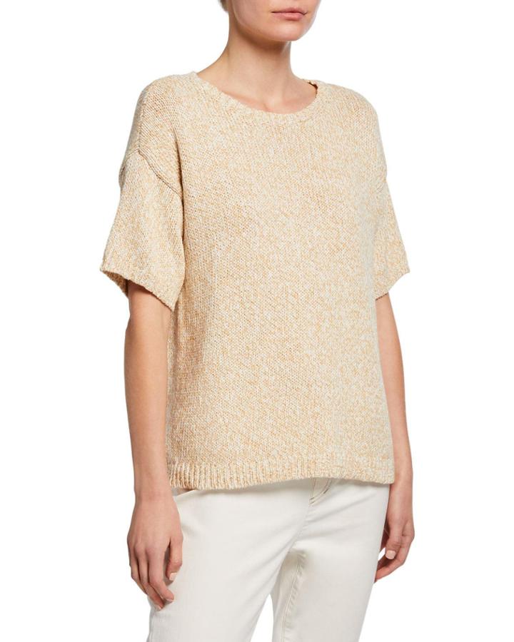Organic Cotton Twisted Chainette Short-sleeve Boxy