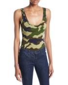 Scoop-neck Camouflage Bodysuit