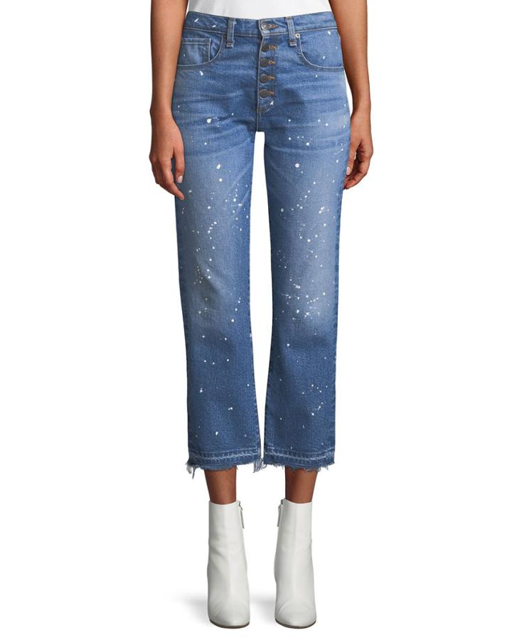Ines Straight-leg Girlfriend-style Jeans With Paint