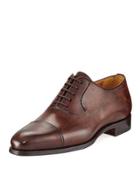 Iker Lace-up Calf Oxford, Brown