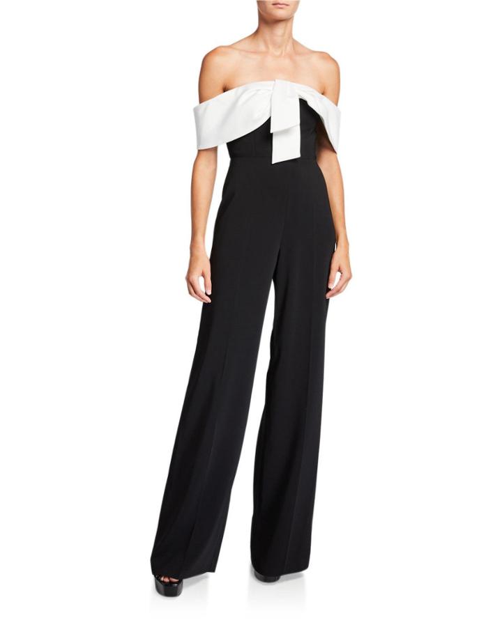 Gaggi Colorblock Off-the-shoulder Jumpsuit