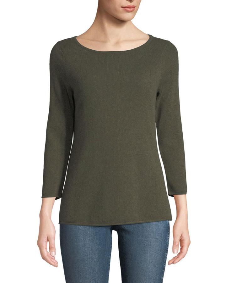 Cashmere Boat-neck Pullover