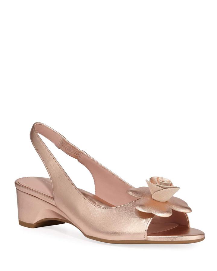 Neva Metallic Demi-wedge Flower