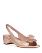 Neva Metallic Demi-wedge Flower