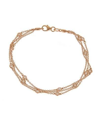 14k Pink Gold By-the-yard Diamond Bracelet