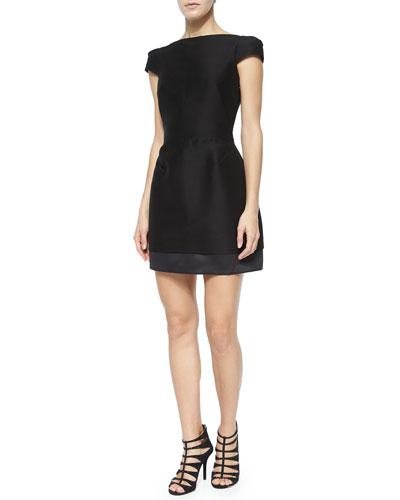 Cap-sleeve Structured Cocktail Dress