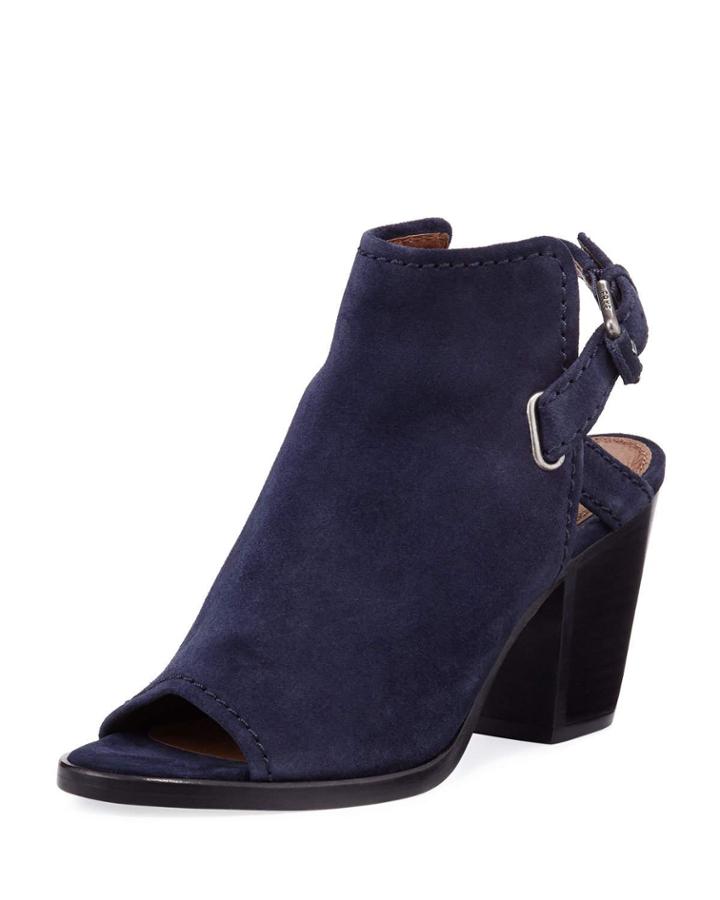 Dani Shield Slingback Booties, Navy