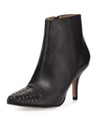 Kelcy Studded Leather Bootie, Black