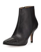 Kelcy Studded Leather Bootie, Black