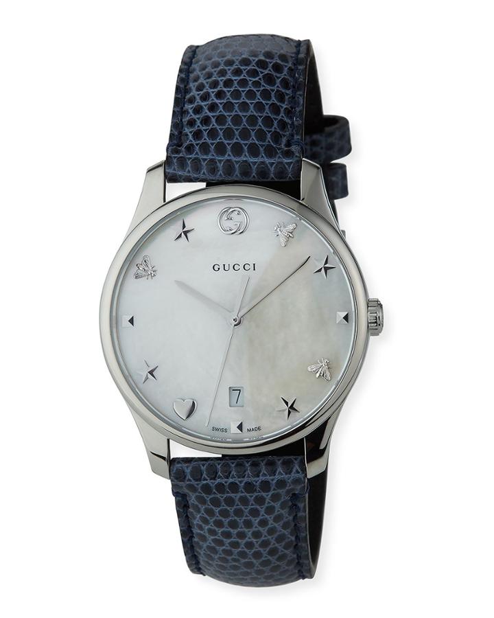36mm G-timeless Date Watch W/ Lizard