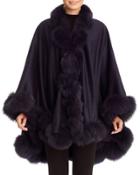 Cashmere Cape W/ Fox Fur Trim