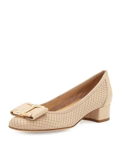 Ramzi Laser-cut Bow Pump, Ecru