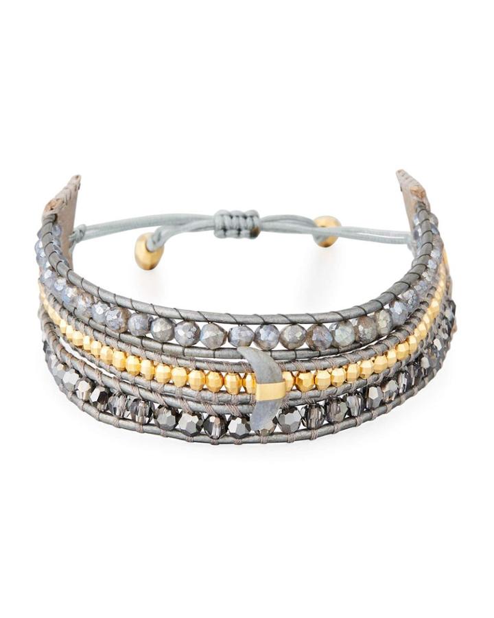 Three-strand Pull-tie Bracelet In Mystic