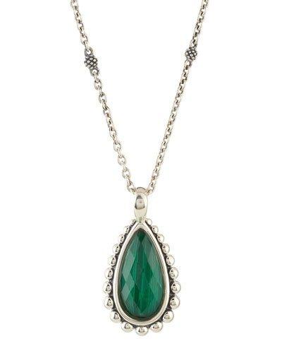 Maya Malachite Triplet Teardrop Pendant Necklace